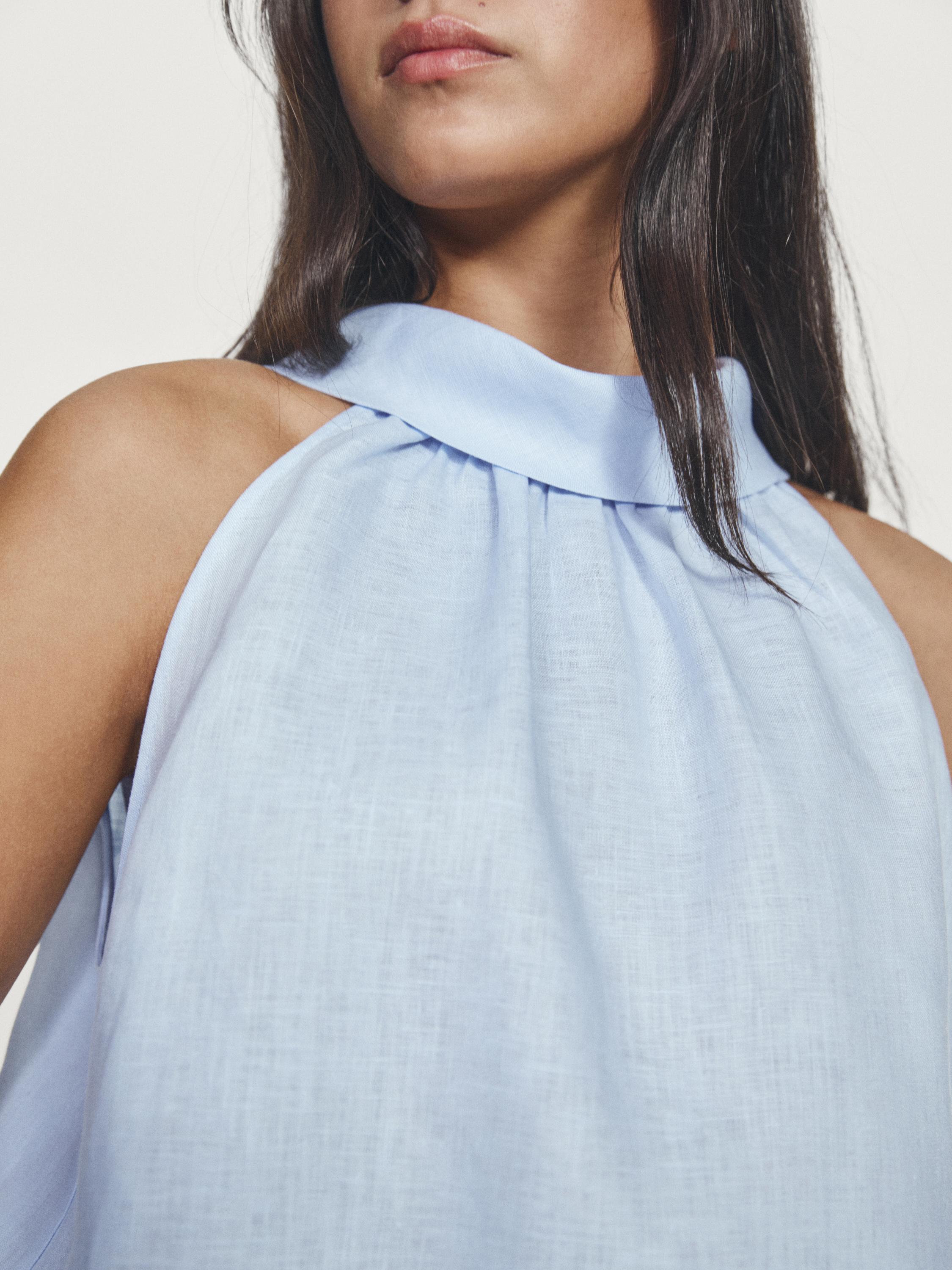 100% linen halterneck top